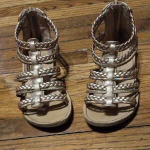 Kids Braided Strap Sandals - Gold